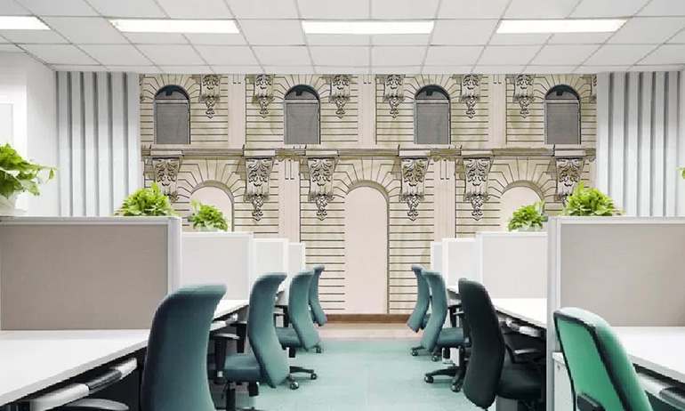 Paris facade wall mural wallpaper | Extradecor in smome beautiful interior