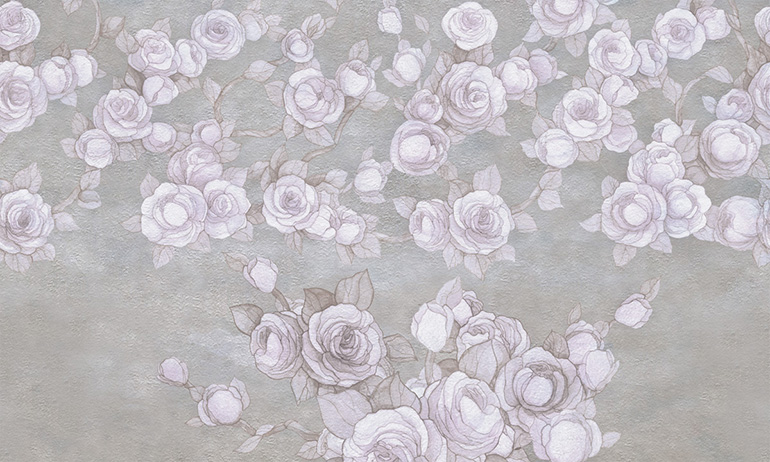 Papel pintado con rosas de acuarela brillantes | Extradecor photo