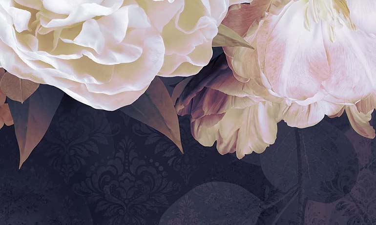 Blumenfantasie Ruhe Fototapete | Extradecor large fragment
