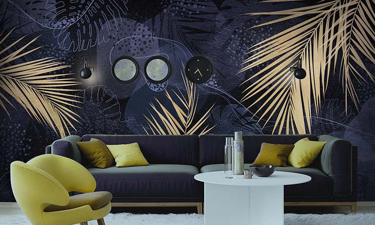 Tropische Fantasie Nacht Fototapete | Extradecor in an interior