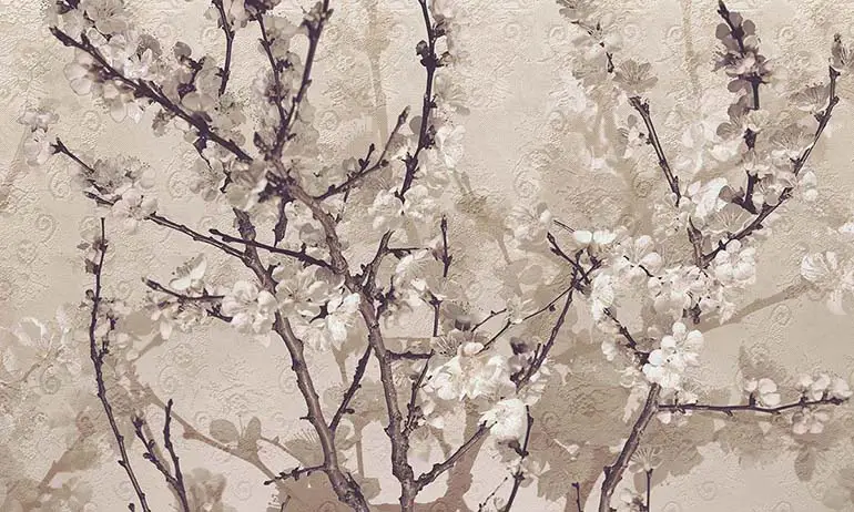 Apricot blossom wall mural wallpaper | Extradecor photo