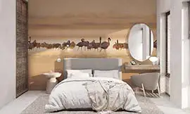 Winter trees night wall mural wallpaper | Extradecor