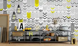 Papier peint mural mini à rayures bicolores 3D | Extradecor